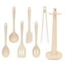 Bộ 6 Dụng Cụ Silicone Nấu Đồ Ăn Dặm Cho Bé Le Made Chịu Nhiệt Cao (Kèm Giá Treo Xoay 360 Độ)