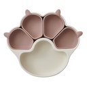 Khay Ăn Dặm Platinum Silicone Firgi Hàn Quốc Hình Mèo Chia Ngăn Có Đế Hít Chống Đổ Cho Bé Ăn Dặm