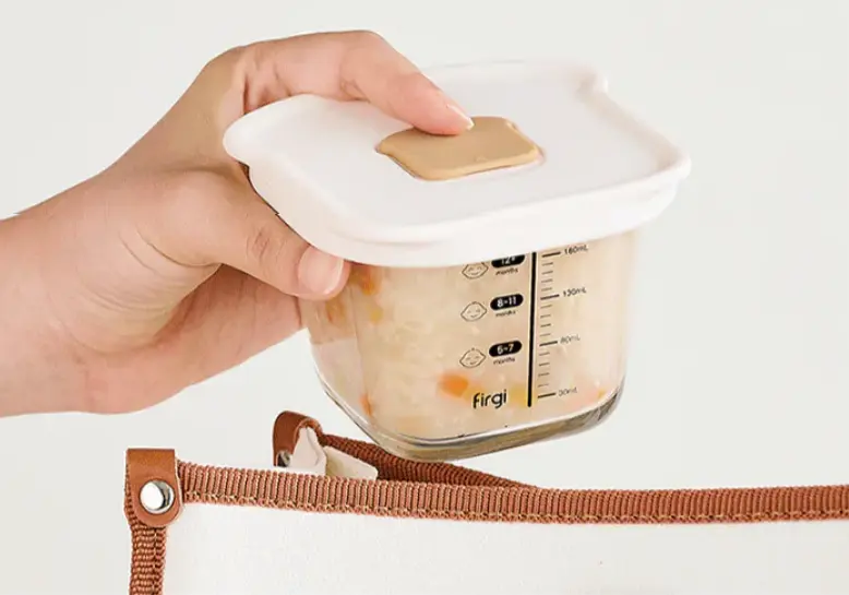 Bộ 3 Hũ Thủy Tinh Đựng Thức Ăn Dặm Cho Bé Firgi Hàn Quốc Có Vạch Chia Dung Tích (Kèm Nắp Đậy)