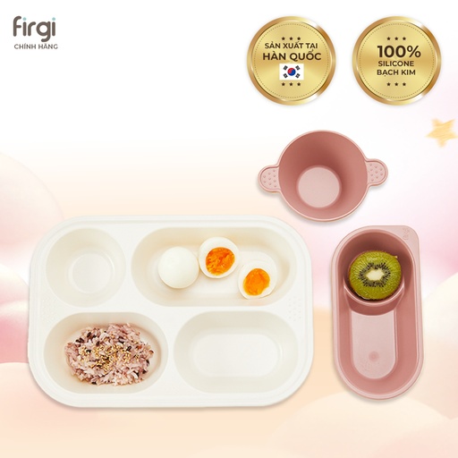Firgi Korea 3-Compartment Ecozen Baby Weaning Tray with Removable Suction Base