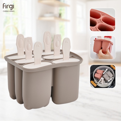 Firgi Korea Animal-Shaped Silicone Popsicle, Candy & Ice Cube Mould Set with Sticks