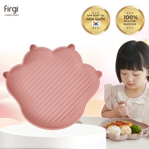 Firgi Korea Platinum Silicone Cat-Shaped 2-in-1 Baby Weaning Plate