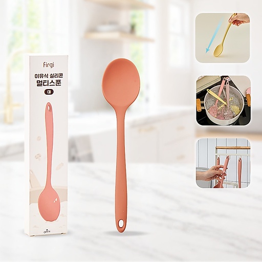 Muỗng Nấu Ăn Đa Năng Platinum Silicone Firgi Hàn Quốc An Toàn Chịu Nhiệt Cao Cán Dài 29cm
