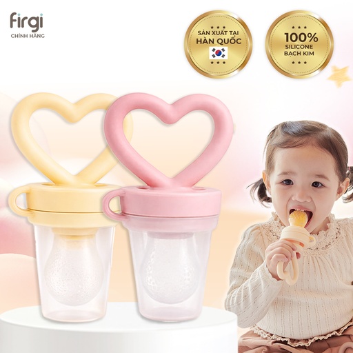 Firgi Korea Heart-Shaped Silicone Baby Fruit Feeder & Teether, Anti-Choking