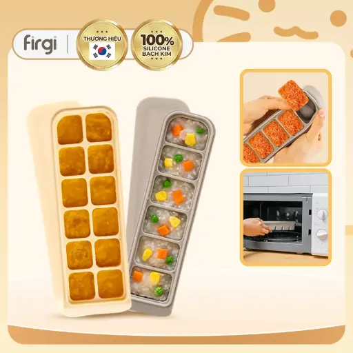 COMBO 2 (6칸 & 12칸) Firgi 코리아 플래티넘 실리콘 이유식 냉동 트레이